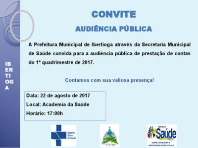 Audiência Pública para prestação de contas do 1º quadrimestre de 2017 na área da Saúde